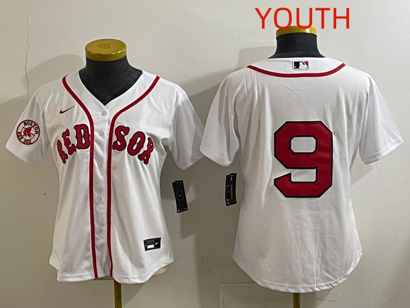 Youth Boston Red Sox #9 No Name White Game 2025 Nike MLB Jersey style 5